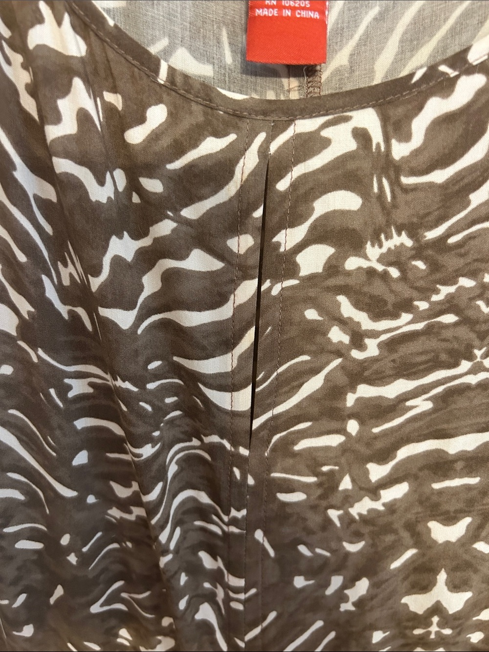 Sundance Brown & Cream fit and flare rayon Sleeveless Maxi Dress - Picture 3 of 5